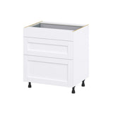 Hugo&Borg Rosemont 30-in W x 34.5-in H x 25-in D Glacier White 3-Drawer Base Fully Assembled Cabinet