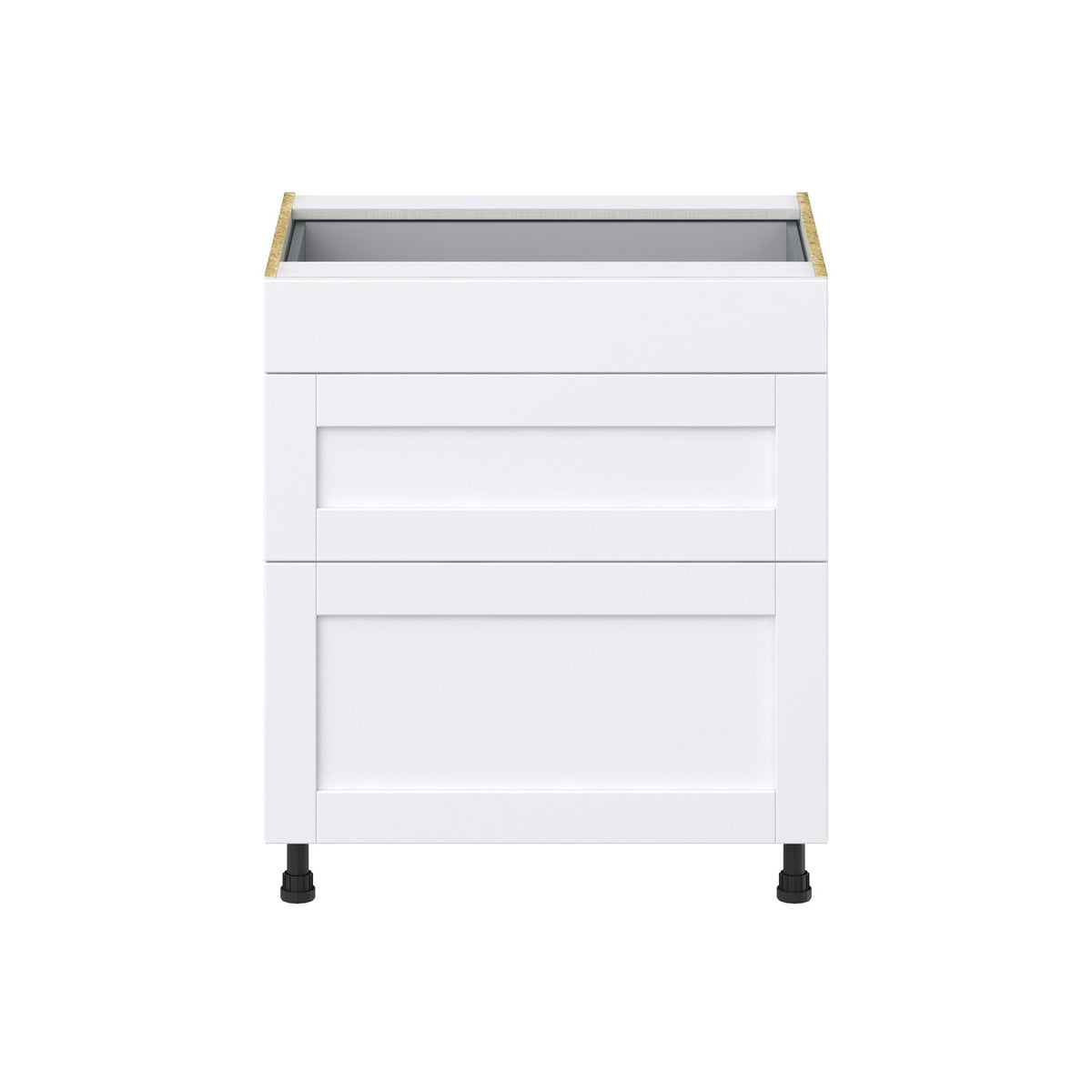 Hugo&Borg Rosemont 30-in W x 34.5-in H x 25-in D Glacier White 3-Drawer Base Fully Assembled Cabinet