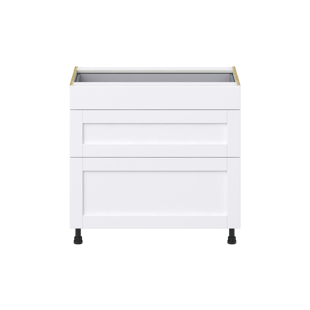 Hugo&Borg Rosemont 36-in W x 34.5-in H x 24-in D Glacier White 3-Drawer Base Fully Assembled Cabinet