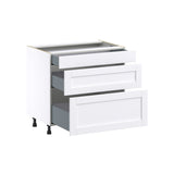 Hugo&Borg Rosemont 36-in W x 34.5-in H x 24-in D Glacier White 3-Drawer Base Fully Assembled Cabinet