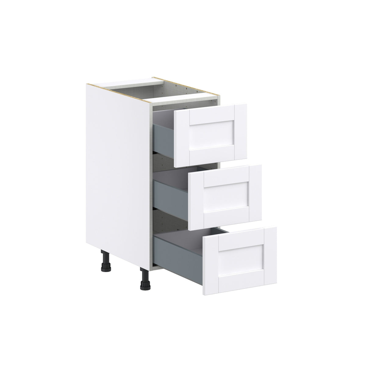 Hugo&Borg Rosemont 15-in W x 34.5-in H x 24-in D Glacier White 3-Drawer Base Fully Assembled Cabinet