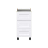 Hugo&Borg Rosemont 18-in W x 34.5-in H x 24-in D Glacier White 3-Drawer Base Fully Assembled Cabinet