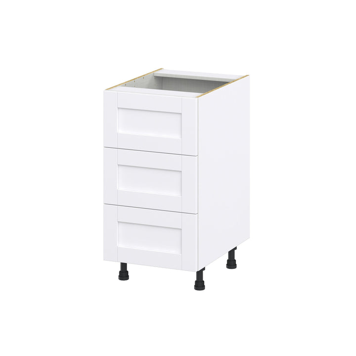 Hugo&Borg Rosemont 18-in W x 34.5-in H x 24-in D Glacier White 3-Drawer Base Fully Assembled Cabinet