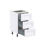 Hugo&Borg Rosemont 18-in W x 34.5-in H x 24-in D Glacier White 3-Drawer Base Fully Assembled Cabinet
