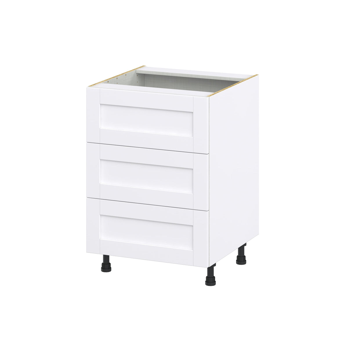 Hugo&Borg Rosemont 24-in W x 34.5-in H x 24-in D Glacier White 3-Drawer Base Fully Assembled Cabinet