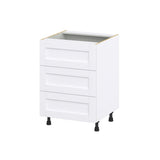 Hugo&Borg Rosemont 24-in W x 34.5-in H x 24-in D Glacier White 3-Drawer Base Fully Assembled Cabinet