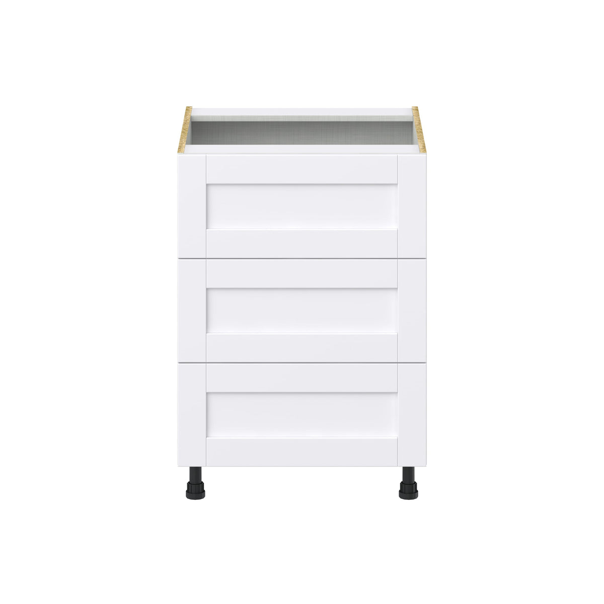 Hugo&Borg Rosemont 24-in W x 34.5-in H x 24-in D Glacier White 3-Drawer Base Fully Assembled Cabinet