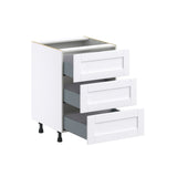 Hugo&Borg Rosemont 24-in W x 34.5-in H x 24-in D Glacier White 3-Drawer Base Fully Assembled Cabinet
