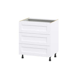 Hugo&Borg Rosemont 30-in W x 34.5-in H x 24-in D Glacier White 3-Drawer Base Fully Assembled Cabinet