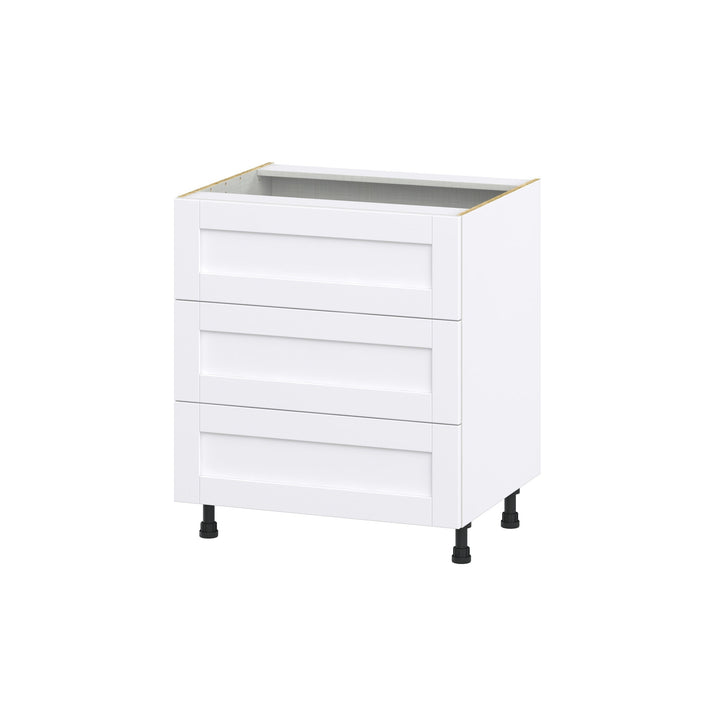 Hugo&Borg Rosemont 30-in W x 34.5-in H x 24-in D Glacier White 3-Drawer Base Fully Assembled Cabinet