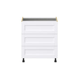 Hugo&Borg Rosemont 30-in W x 34.5-in H x 24-in D Glacier White 3-Drawer Base Fully Assembled Cabinet