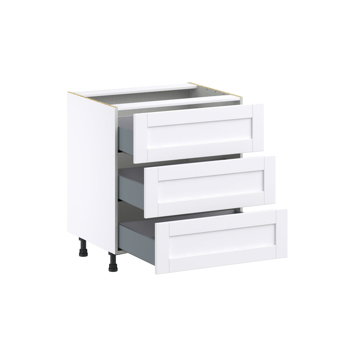 Hugo&Borg Rosemont 30-in W x 34.5-in H x 24-in D Glacier White 3-Drawer Base Fully Assembled Cabinet