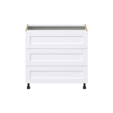 Hugo&Borg Rosemont 36-in W x 34.5-in H x 24-in D Glacier White 3-Drawer Base Fully Assembled Cabinet