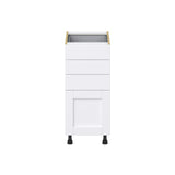 Hugo&Borg Rosemont 15-in W x 34.5-in H x 25-in D Glacier White 4-Drawer Base Fully Assembled Cabinet