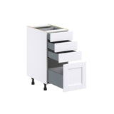 Hugo&Borg Rosemont 15-in W x 34.5-in H x 25-in D Glacier White 4-Drawer Base Fully Assembled Cabinet