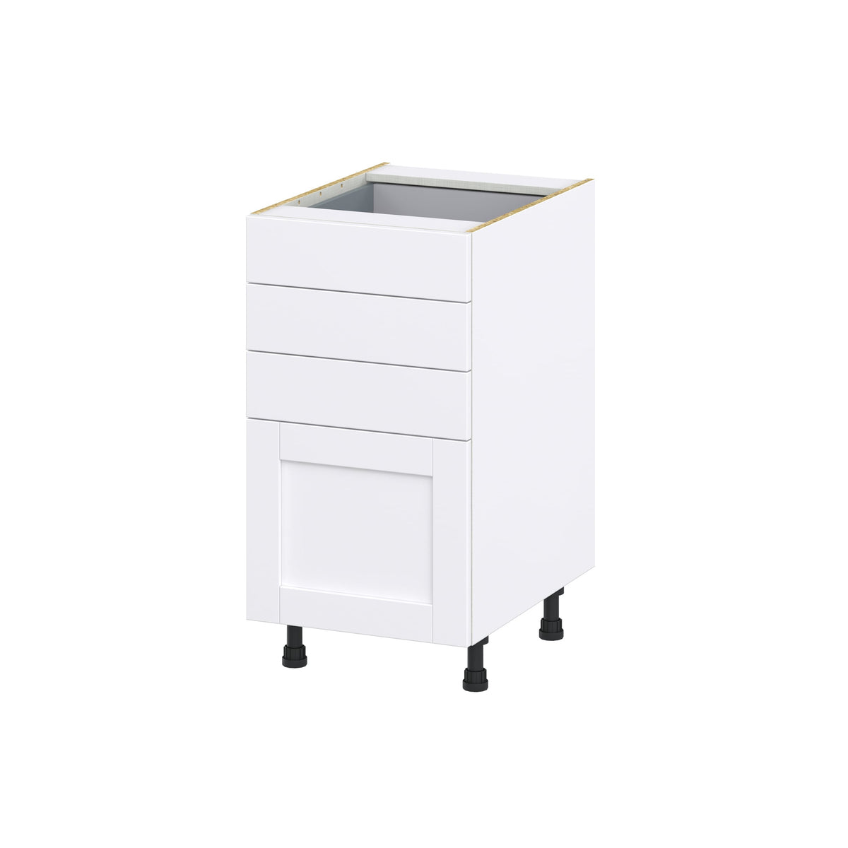 Hugo&Borg Rosemont 18-in W x 34.5-in H x 25-in D Glacier White 4-Drawer Base Fully Assembled Cabinet