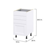 Hugo&Borg Rosemont 18-in W x 34.5-in H x 25-in D Glacier White 4-Drawer Base Fully Assembled Cabinet