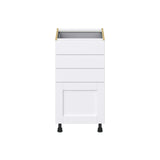 Hugo&Borg Rosemont 18-in W x 34.5-in H x 25-in D Glacier White 4-Drawer Base Fully Assembled Cabinet