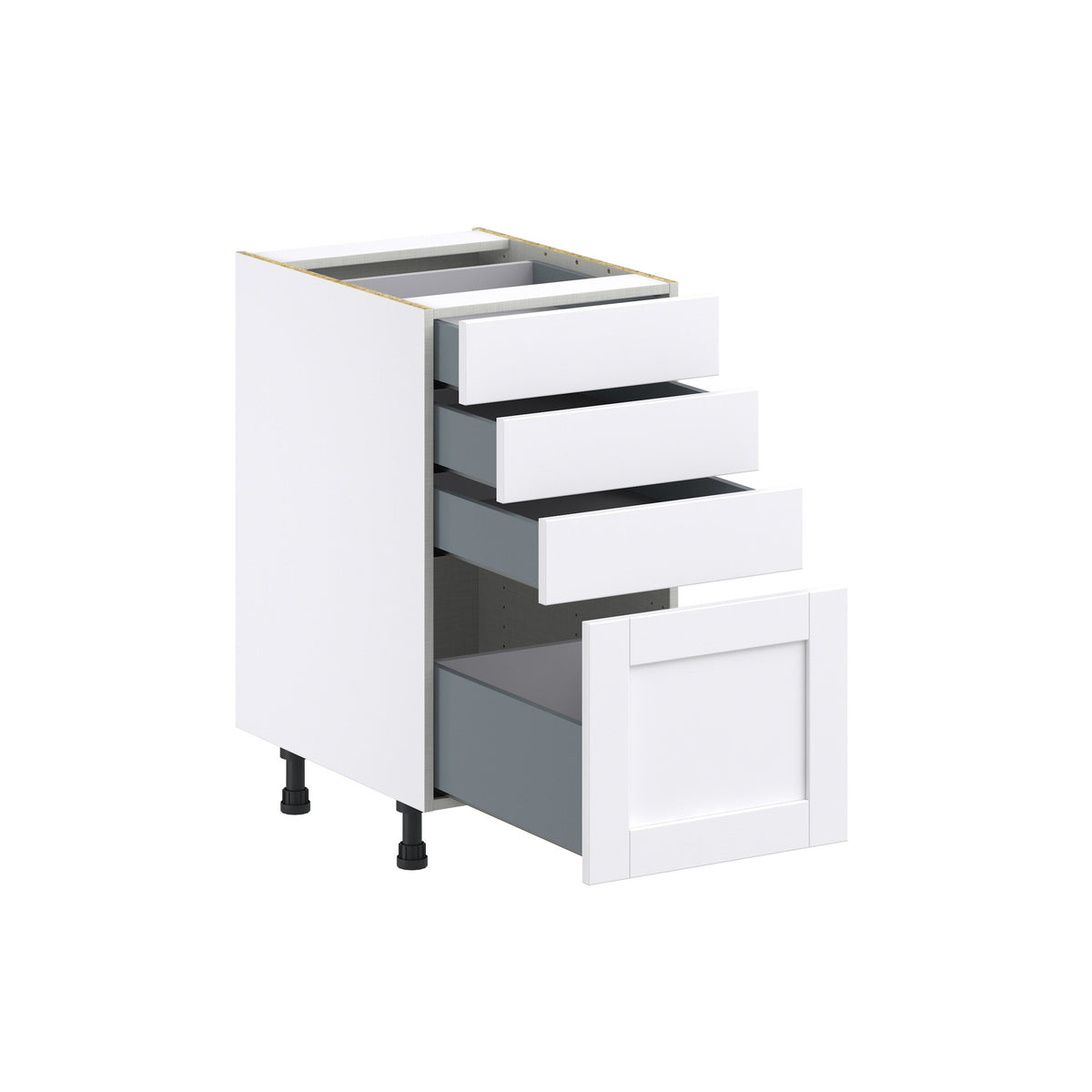 Hugo&Borg Rosemont 18-in W x 34.5-in H x 25-in D Glacier White 4-Drawer Base Fully Assembled Cabinet