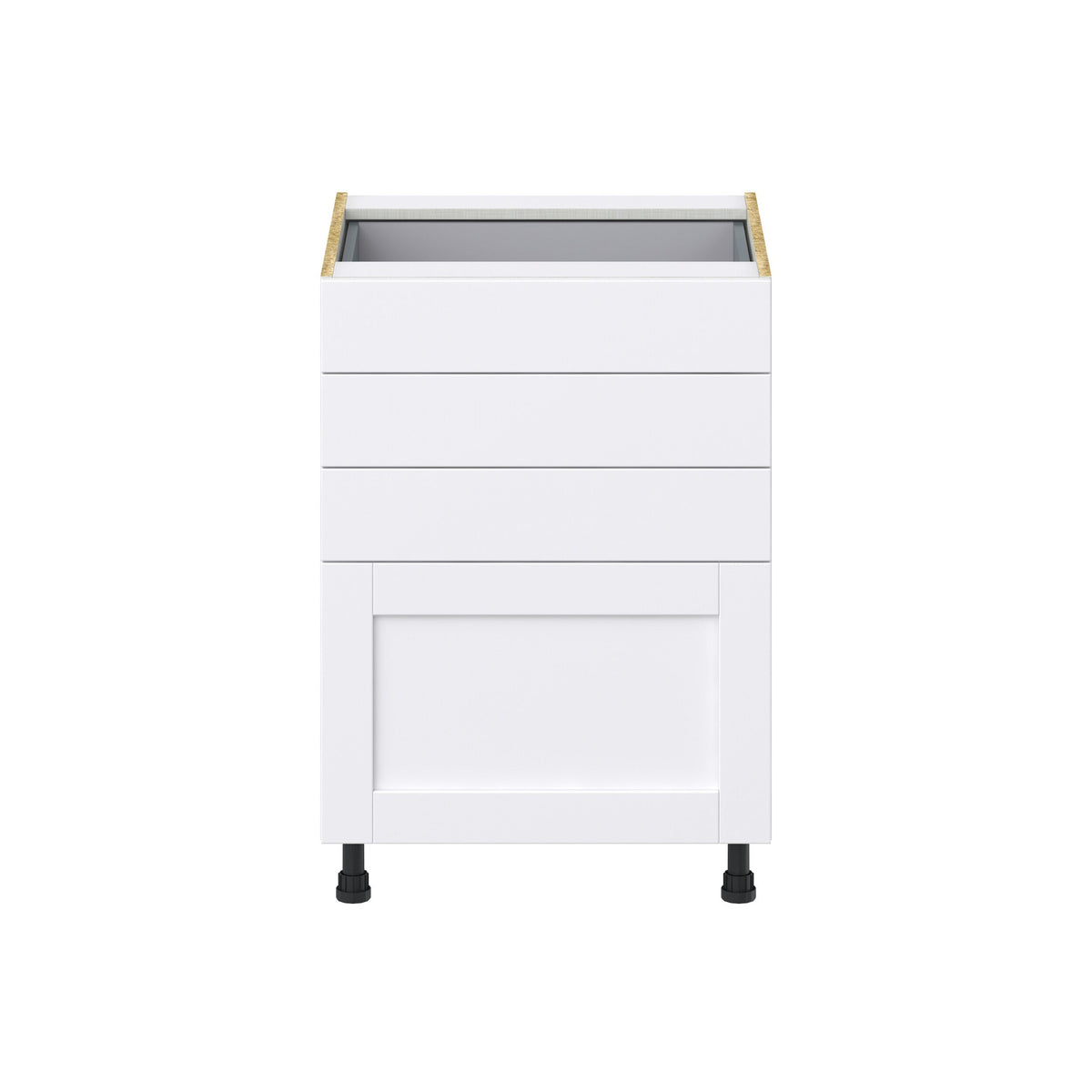Hugo&Borg Rosemont 24-in W x 34.5-in H x 24-in D Glacier White 4-Drawer Base Fully Assembled Cabinet