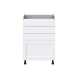 Hugo&Borg Rosemont 24-in W x 34.5-in H x 24-in D Glacier White 4-Drawer Base Fully Assembled Cabinet