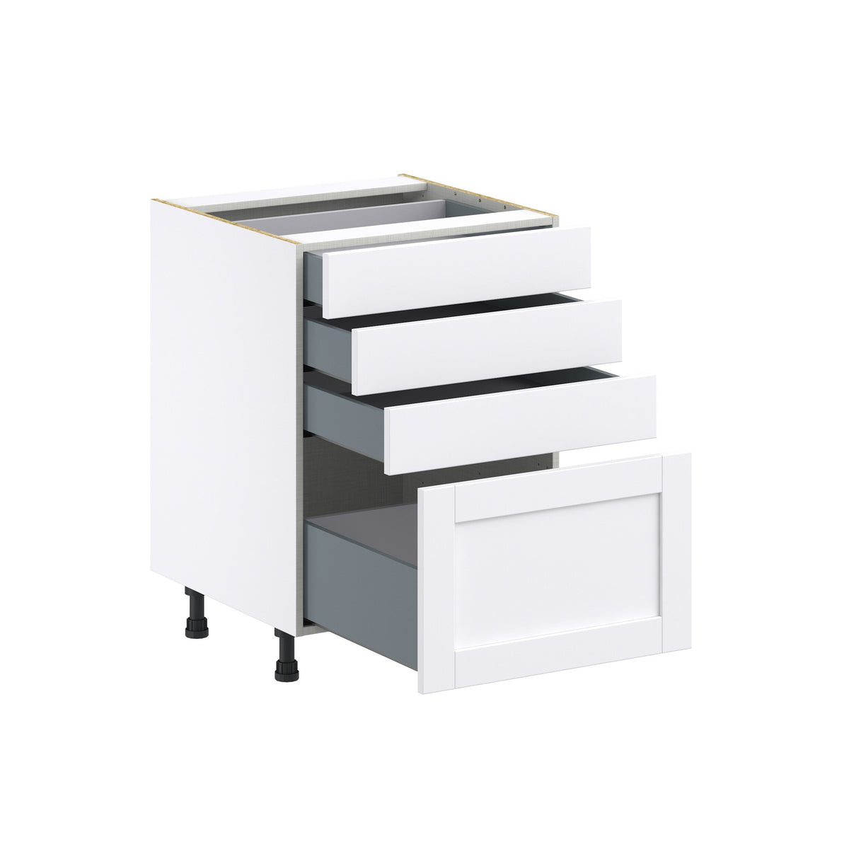 Hugo&Borg Rosemont 24-in W x 34.5-in H x 24-in D Glacier White 4-Drawer Base Fully Assembled Cabinet