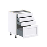 Hugo&Borg Rosemont 24-in W x 34.5-in H x 24-in D Glacier White 4-Drawer Base Fully Assembled Cabinet