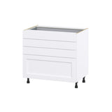 Hugo&Borg Rosemont 36-in W x 34.5-in H x 24-in D Glacier White 4-Drawer Base Fully Assembled Cabinet