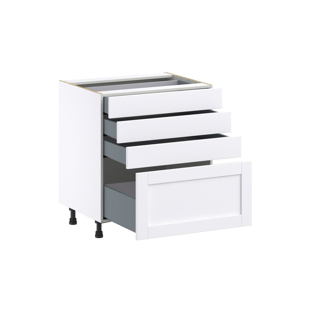 Hugo&Borg Rosemont 36-in W x 34.5-in H x 24-in D Glacier White 4-Drawer Base Fully Assembled Cabinet