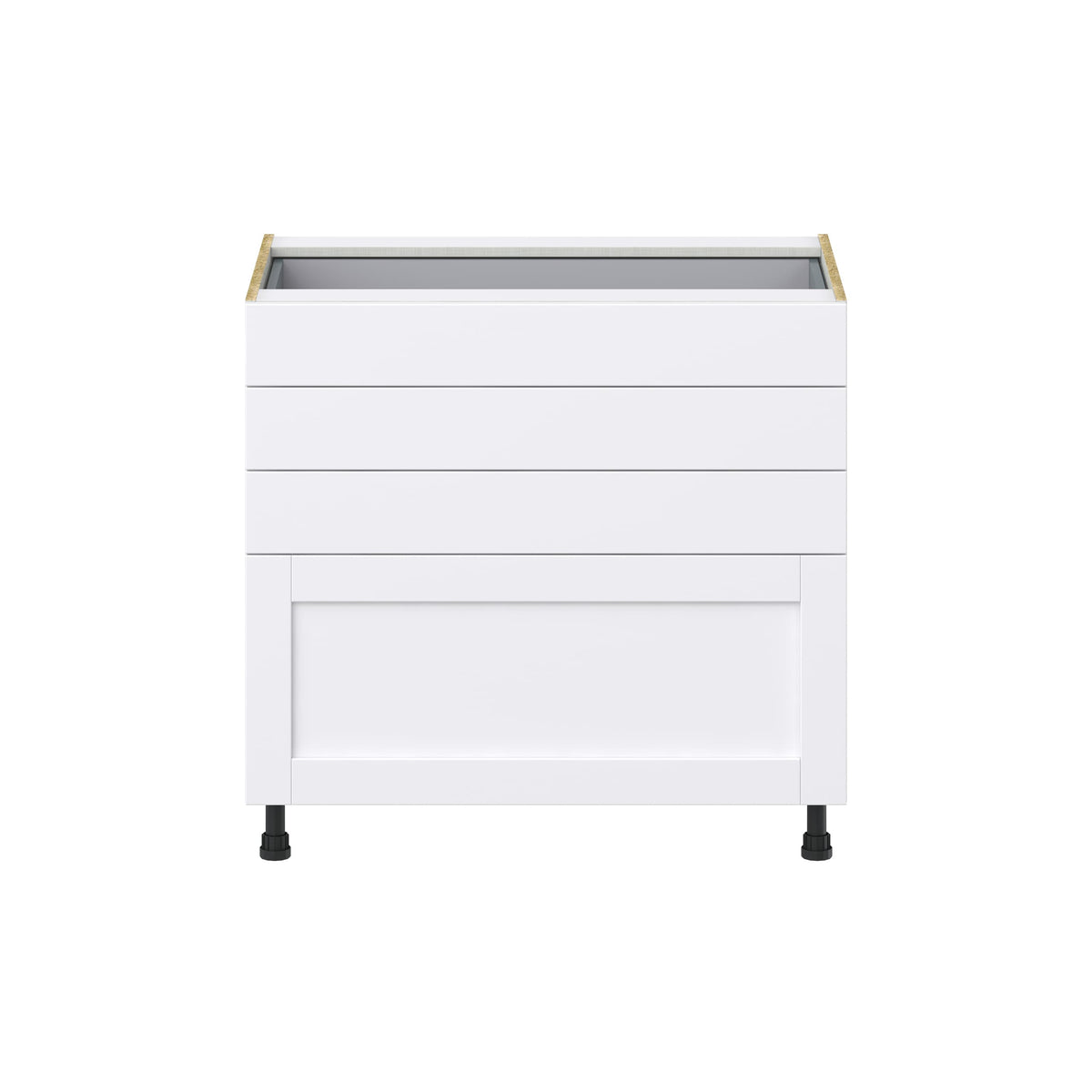 Hugo&Borg Rosemont 36-in W x 34.5-in H x 24-in D Glacier White 4-Drawer Base Fully Assembled Cabinet