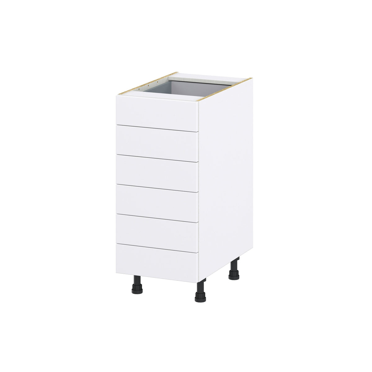 Hugo&Borg Rosemont 15-in W x 34.5-in H x 24-in D Glacier White 6-Drawer Base Fully Assembled Cabinet
