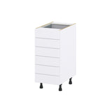 Hugo&Borg Rosemont 15-in W x 34.5-in H x 24-in D Glacier White 6-Drawer Base Fully Assembled Cabinet