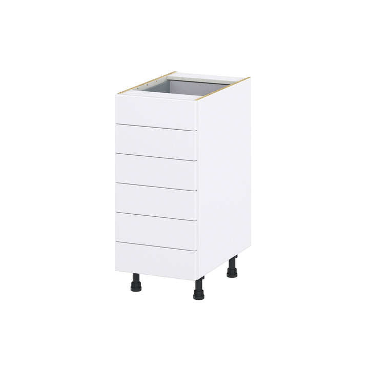 Hugo&Borg Rosemont 15-in W x 34.5-in H x 24-in D Glacier White 6-Drawer Base Fully Assembled Cabinet