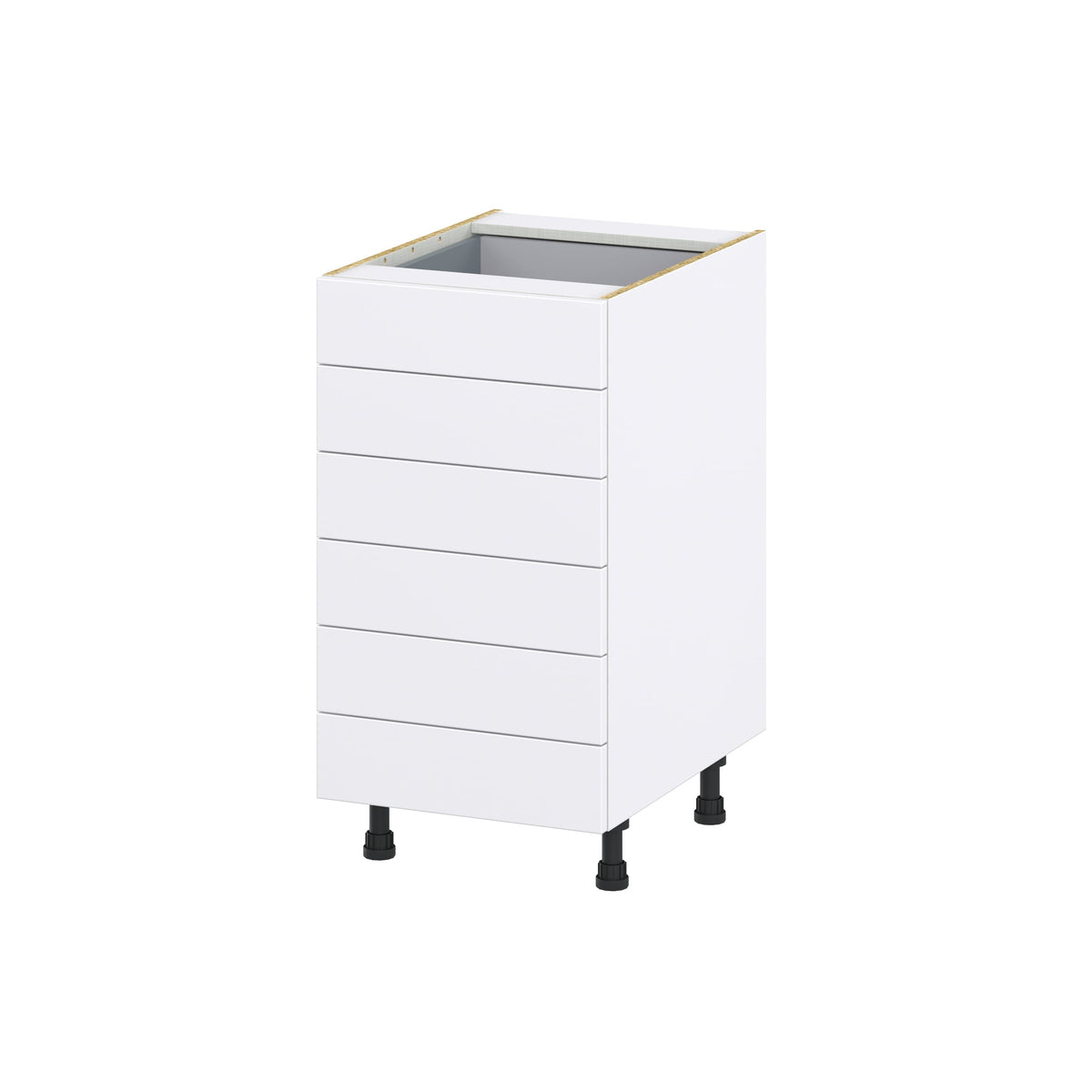 Hugo&Borg Rosemont 18-in W x 34.5-in H x 24-in D Glacier White 6-Drawer Base Fully Assembled Cabinet
