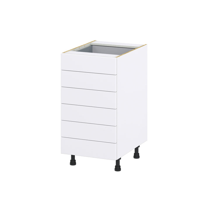 Hugo&Borg Rosemont 18-in W x 34.5-in H x 24-in D Glacier White 6-Drawer Base Fully Assembled Cabinet