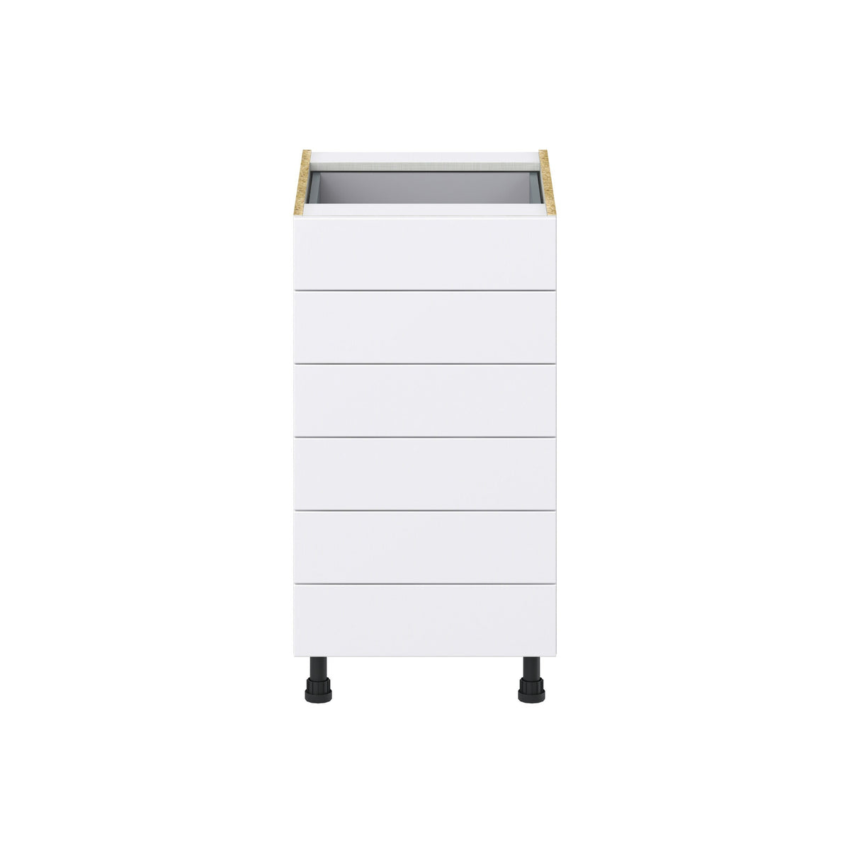 Hugo&Borg Rosemont 18-in W x 34.5-in H x 24-in D Glacier White 6-Drawer Base Fully Assembled Cabinet