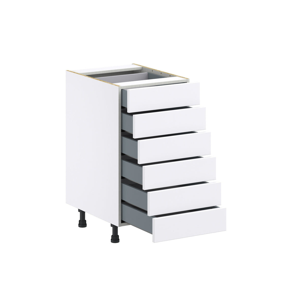 Hugo&Borg Rosemont 18-in W x 34.5-in H x 24-in D Glacier White 6-Drawer Base Fully Assembled Cabinet