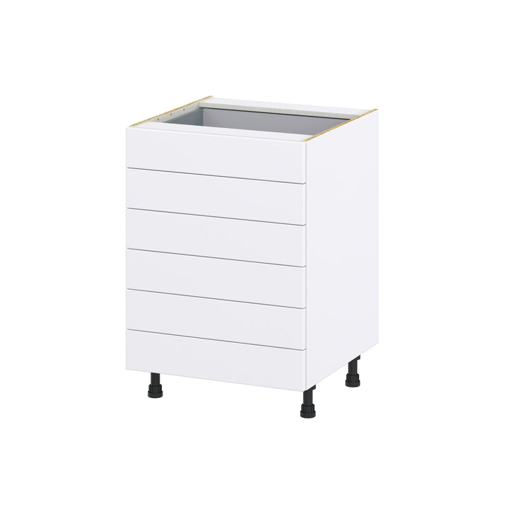 Hugo&Borg Rosemont 24-in W x 34.5-in H x 24-in D Glacier White 6-Drawer Base Fully Assembled Cabinet