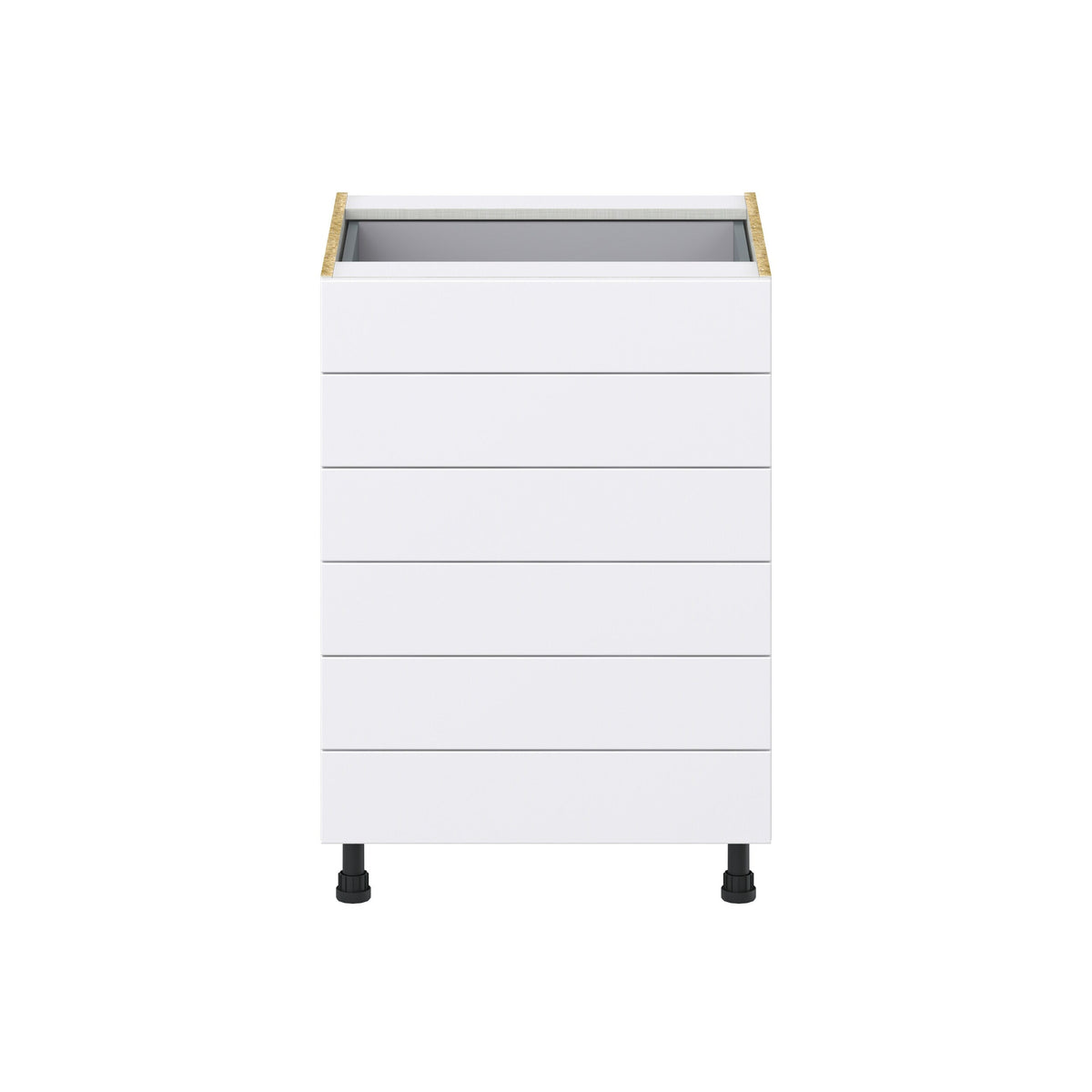 Hugo&Borg Rosemont 24-in W x 34.5-in H x 24-in D Glacier White 6-Drawer Base Fully Assembled Cabinet