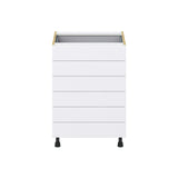 Hugo&Borg Rosemont 24-in W x 34.5-in H x 24-in D Glacier White 6-Drawer Base Fully Assembled Cabinet