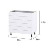 Hugo&Borg Rosemont 36-in W x 34.5-in H x 24-in D Glacier White 6-Drawer Base Fully Assembled Cabinet
