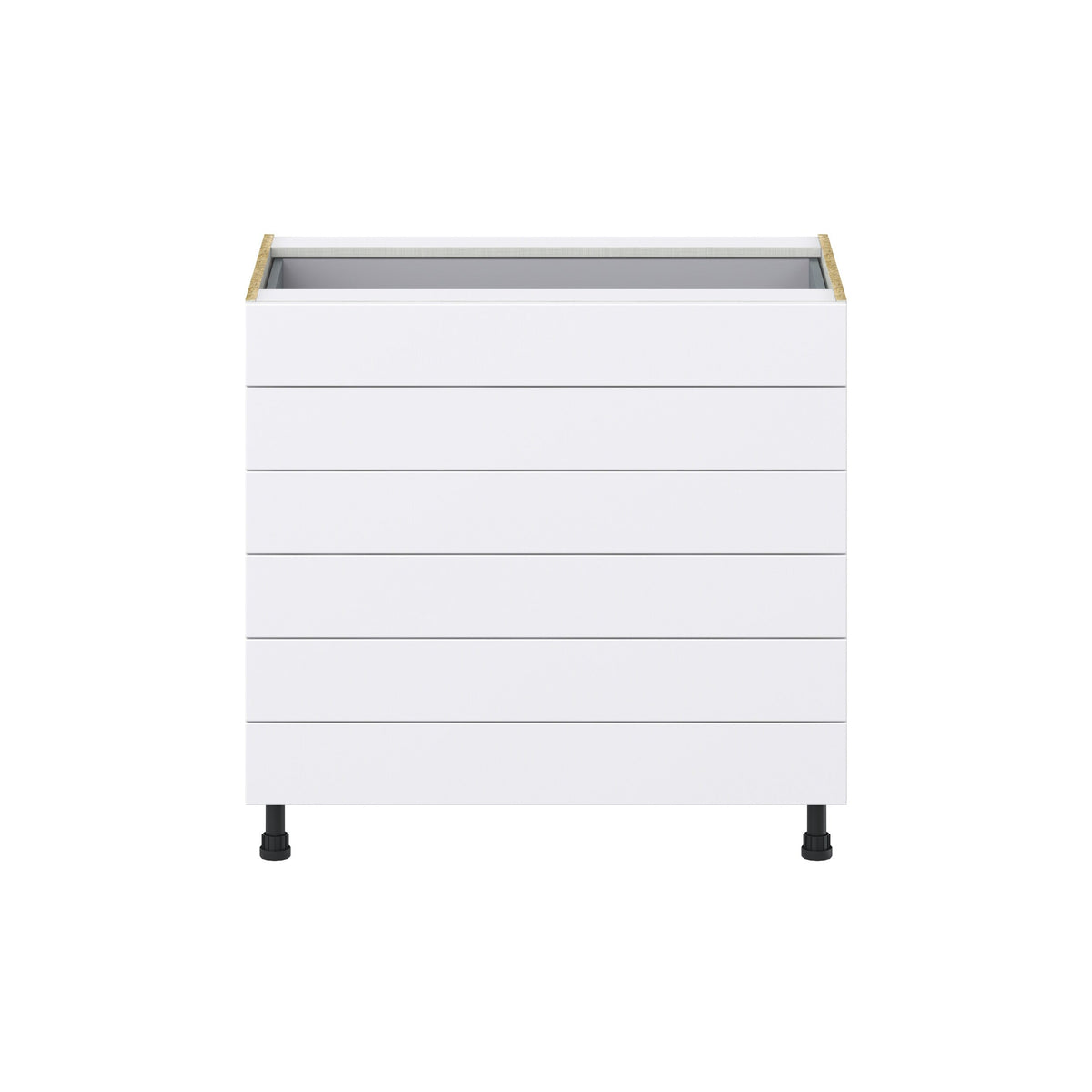 Hugo&Borg Rosemont 36-in W x 34.5-in H x 24-in D Glacier White 6-Drawer Base Fully Assembled Cabinet
