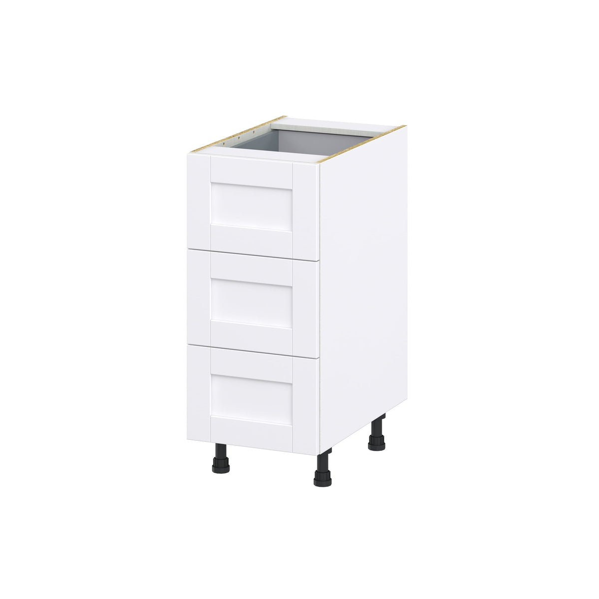 Hugo&Borg Rosemont 15-in W x 34.5-in H x 25-in D Glacier White 3-Drawer Base Fully Assembled Cabinet