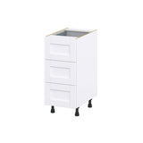 Hugo&Borg Rosemont 15-in W x 34.5-in H x 25-in D Glacier White 3-Drawer Base Fully Assembled Cabinet