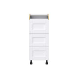 Hugo&Borg Rosemont 15-in W x 34.5-in H x 25-in D Glacier White 3-Drawer Base Fully Assembled Cabinet