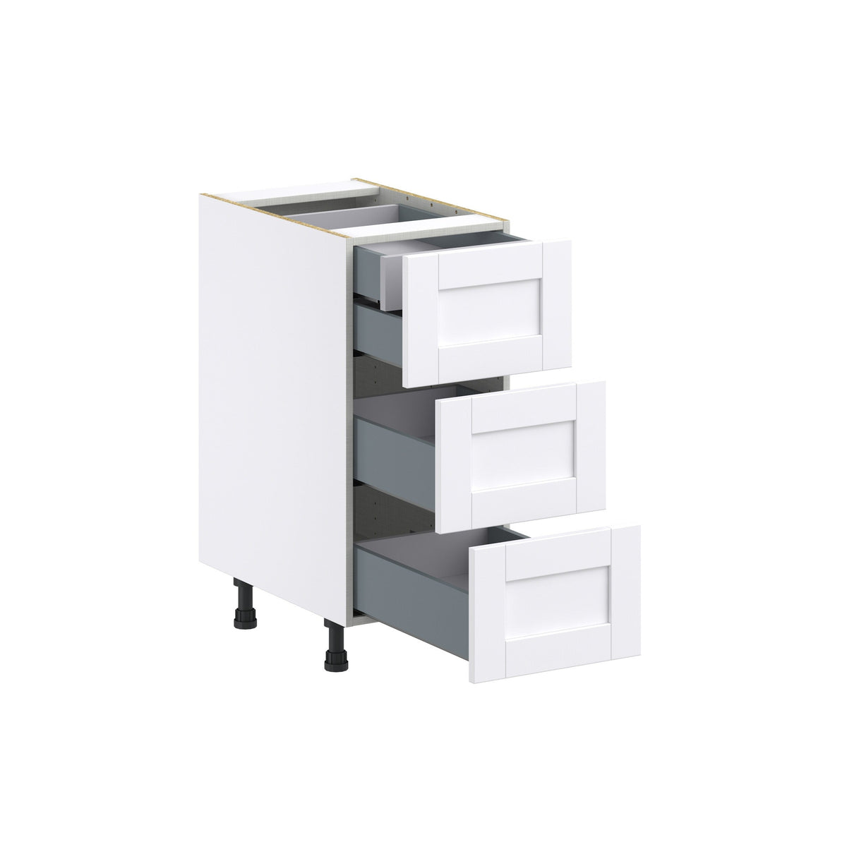 Hugo&Borg Rosemont 15-in W x 34.5-in H x 25-in D Glacier White 3-Drawer Base Fully Assembled Cabinet