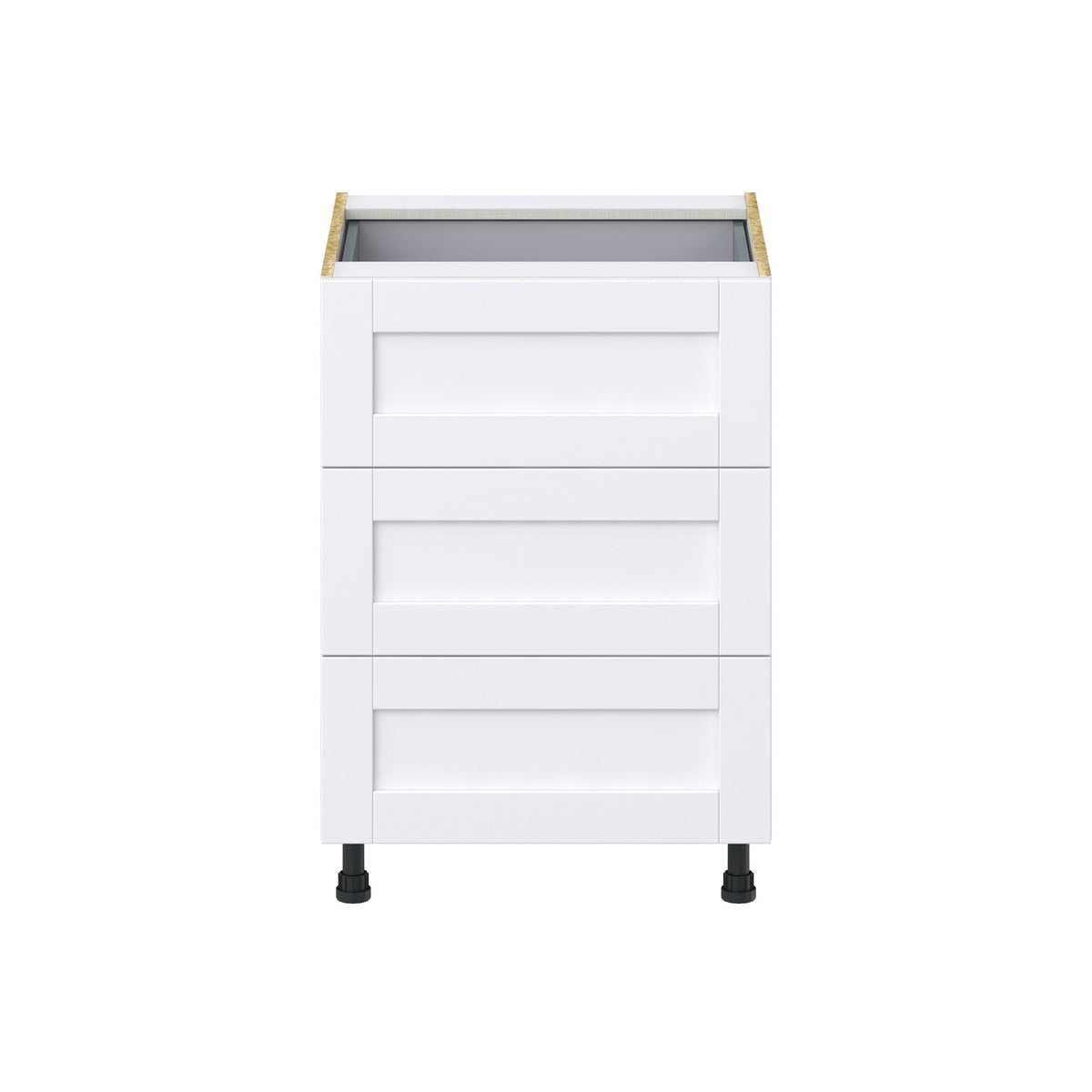 Hugo&Borg Rosemont 24-in W x 34.5-in H x 24-in D Glacier White 3-Drawer Base Fully Assembled Cabinet