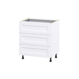 Hugo&Borg Rosemont 30-in W x 34.5-in H x 24-in D Glacier White 3-Drawer Base Fully Assembled Cabinet