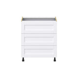 Hugo&Borg Rosemont 30-in W x 34.5-in H x 24-in D Glacier White 3-Drawer Base Fully Assembled Cabinet