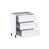 Hugo&Borg Rosemont 30-in W x 34.5-in H x 24-in D Glacier White 3-Drawer Base Fully Assembled Cabinet